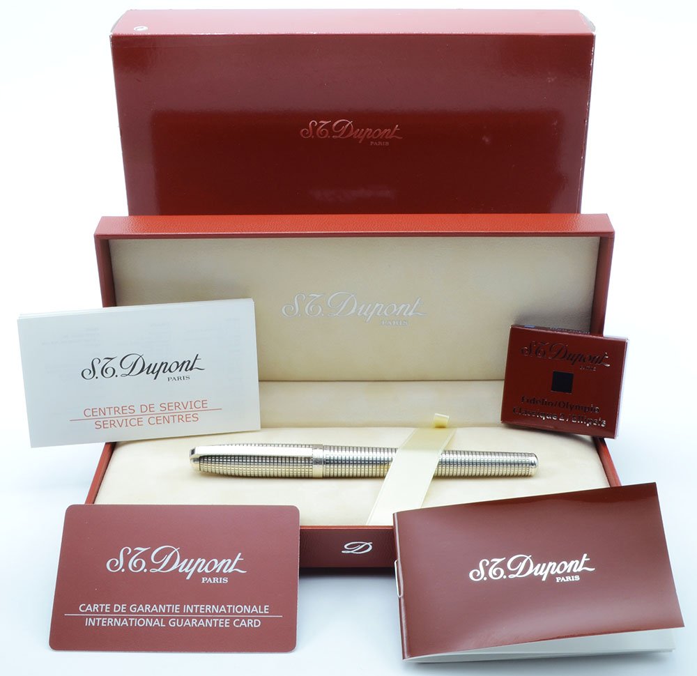S．T ．Dupont 万年筆「FIDERIO」 ST Dupont Fidelio Fountain Pen - Blue Lacquer, GP Trim, 14K